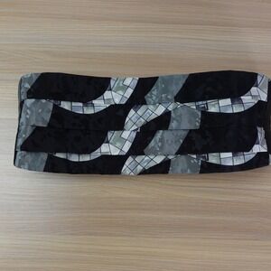 Brandon Michael Mens Cummerbund Tuxedo Pleated Formal Abstract Camo Black USA